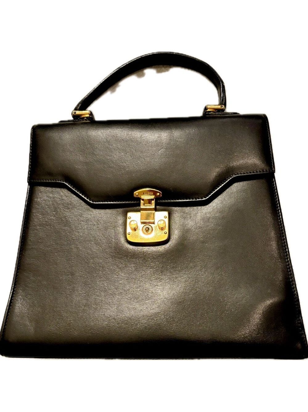 Gucci (w. COA) Calfskin Lady Lock Top Handle Satchel - Picture 2 of 16